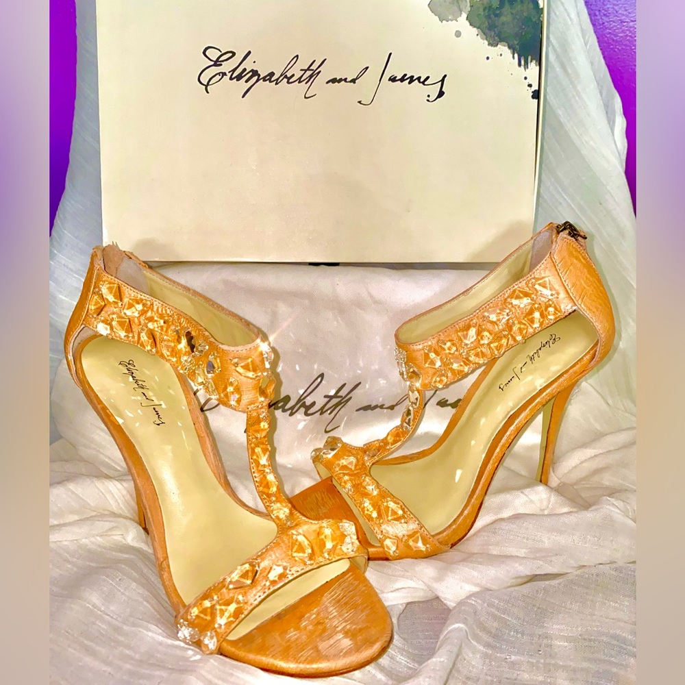 Elizabeth and James sparkly blush heels